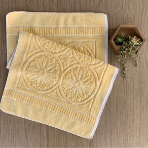 Vintage yellow hand towel cotton Dintex retro bath or kitchen great condition